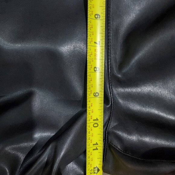 Pants Free People Womens Pull On Flux Leather Black Size 8 Biker Skinny - Picture 6 of 13